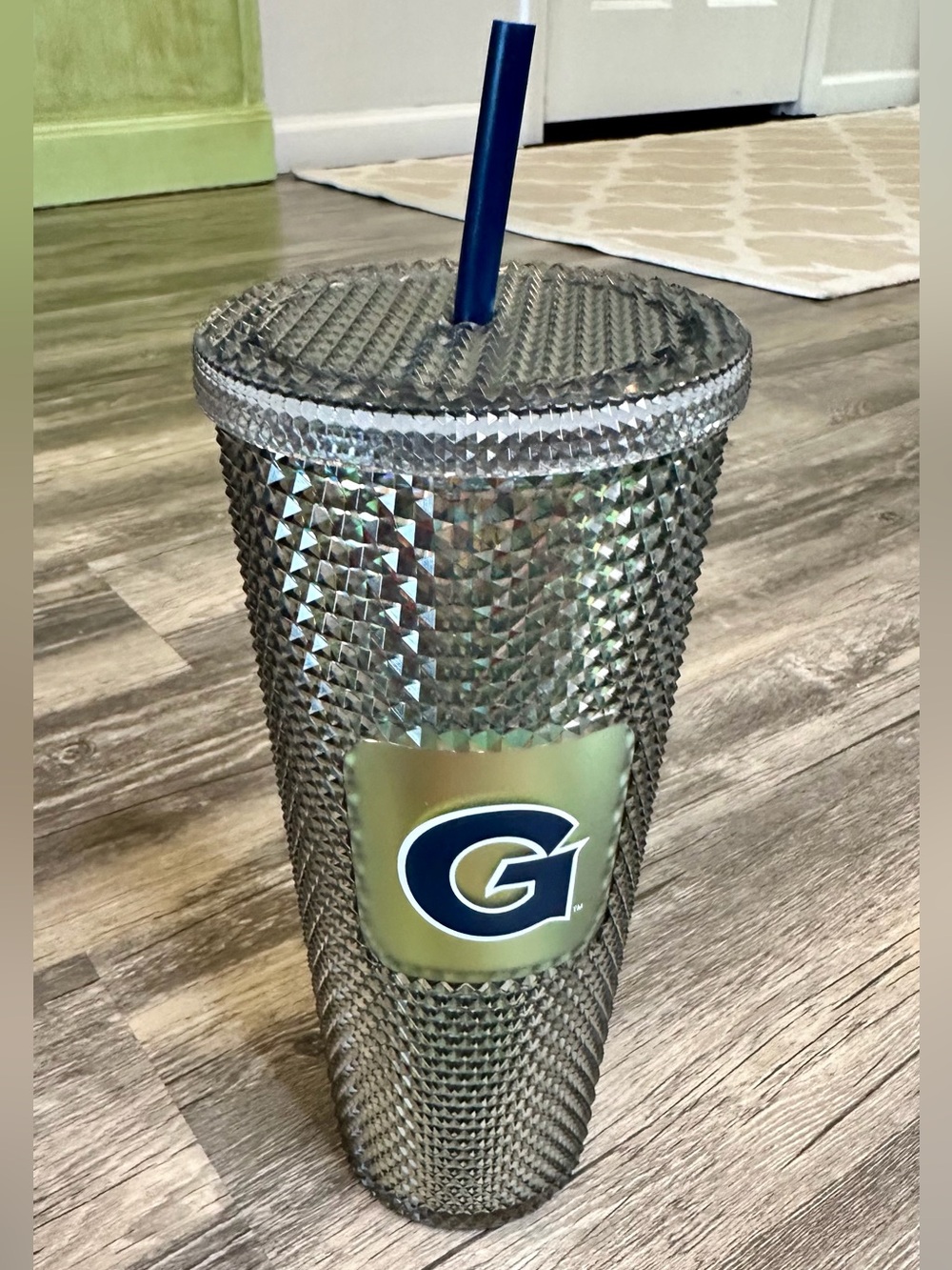 Starbucks Georgetown Hoyas Studded Tumbler Cold Cup 24oz Gray Iridescent 2023